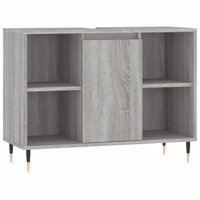 VidaXL Bathroom Cabinet Sonoma Grey 80x33x60 Cm Engineered Wood 831626
