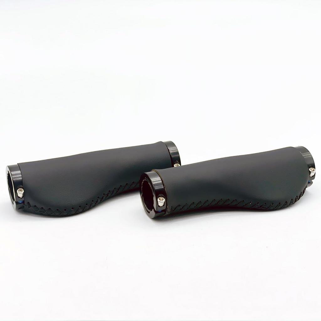 LEXOR Ergo Grip Leather Handlebar Grip, Black