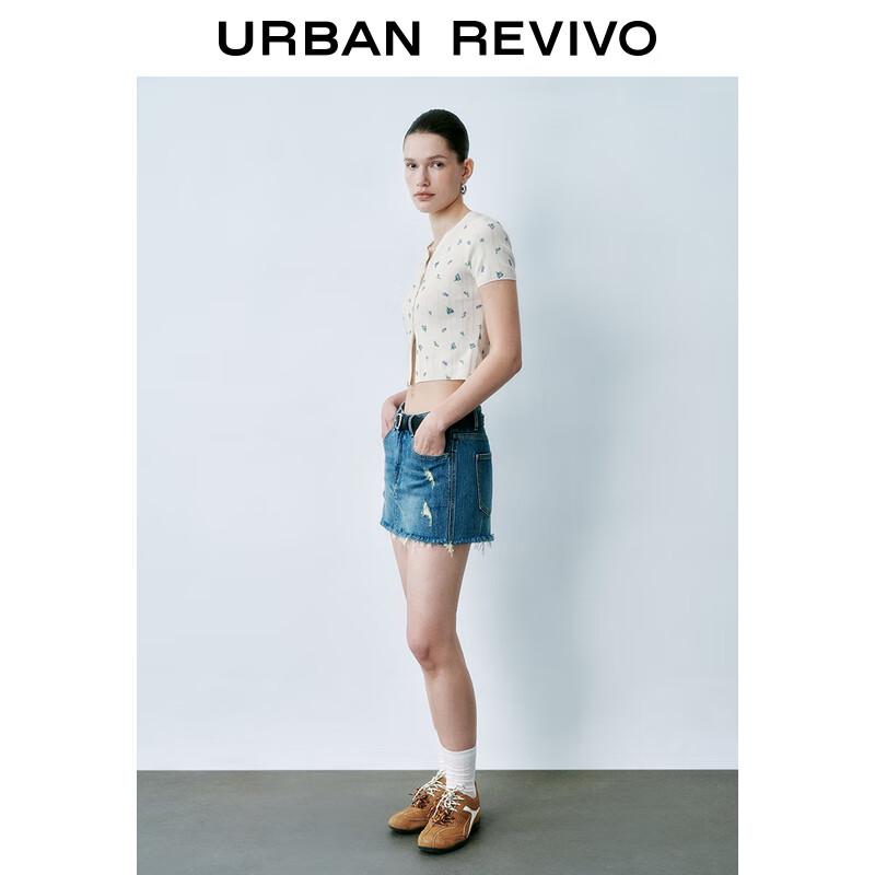 

Женский вязаный кардиган с коротким рукавом, цветочным принтом и цветными блоками L