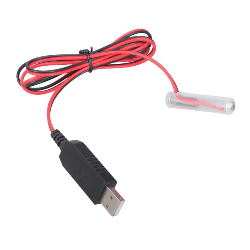 USB To 1.5V 3A LR03 False Battery Power Cord Replacement Cable For Electronic Toys Clocks Thermometers LED Lights