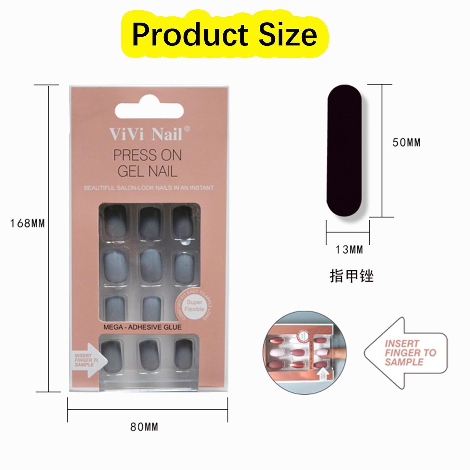 

24pcs/Box Detachable Square Head False Nails Press On Nails Wearable Fake Nails Full Cover Nail Tips 20Colors