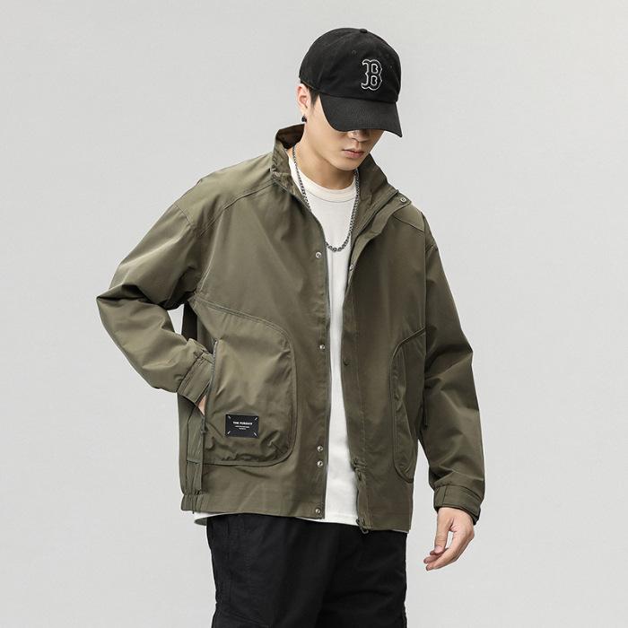Black Jacket Men'S Loose Large Size Casual Tooling Men'S Jacket Jacket Clothes Trendy Brand