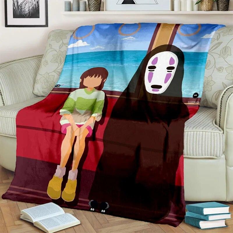 Spirited Away 3D-Cartoon-Anime-HD-Decke, weiche Überwurfdecke für Zuhause, Schlafzimmer, Bett, Sofa, Picknick, Reisen, Büro, Decke für Kinder