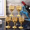 Ramadan Retro Creative Wine Glasses Vodka Goblet Liquor Spirits Cup Golden Flowers European Style Wedding Wine Cup Drinkware