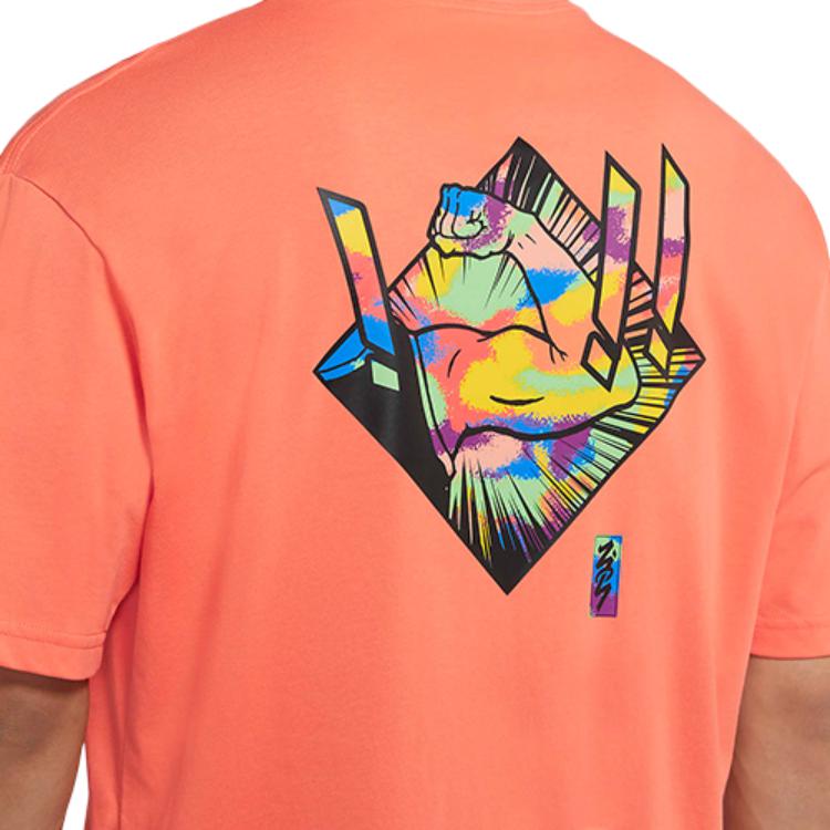 Jordan Dri-FIT Zion Basketball Print Knit Crew Neck Short Sleeve T-Shirt Men Tops Grass-Orange DH0593-842