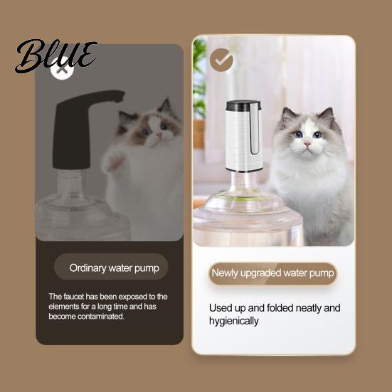 Wireless Water Dispensing Pump Electric Dispenser Pump Rechargeable Portable Bottle Top for 5 Automatic Gallon Bottles Foldable Spout Drinking Home