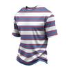 Men's Casual Quick-Dry Round Neck Short Sleeve Striped T-Shirt - Lightweight Mesh Breathable