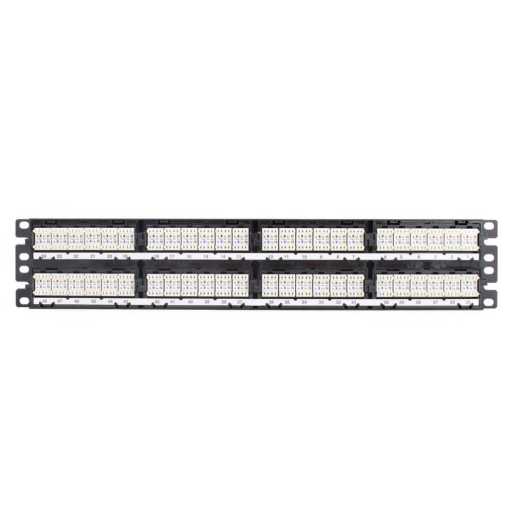 Panduit DP485E88TGY Category-5E 48-Port Flat Punchdown Patch Panel, Black