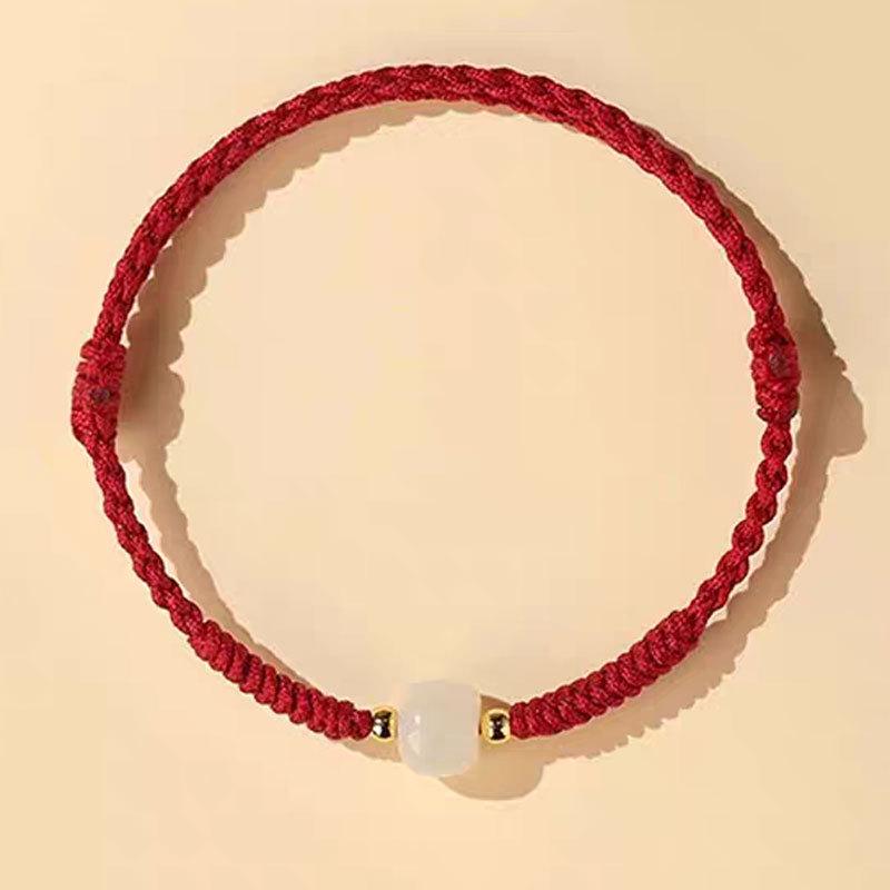 Pure Gold 999 Zodiac Red String Bracelet with Luck Beads for Baby's Full Moon or New Year