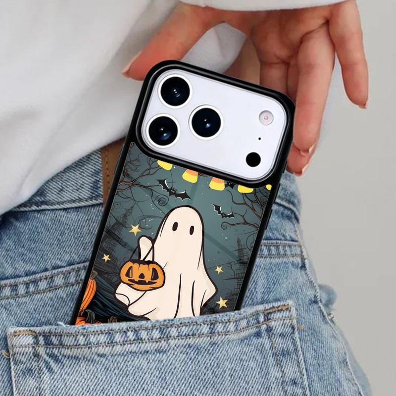 October Halloween Spooky Ghost Phone Case for iPhone 17ProMax 12 13 14 15 16e 17 Pro Max Plus Air Cover