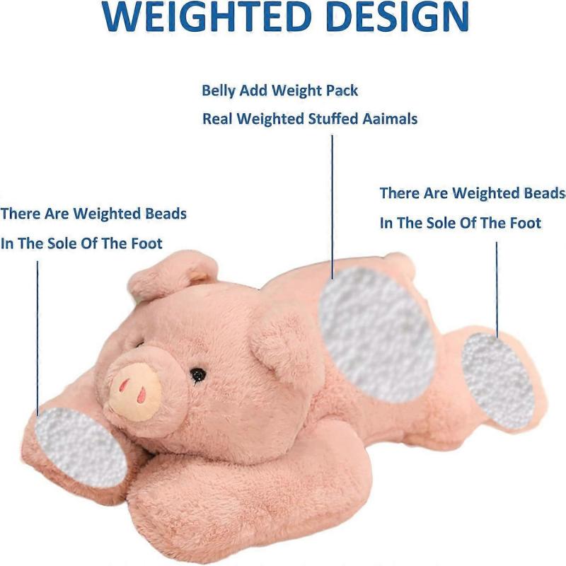 Weighted Stuffed Animals for Anxiety, 19.7in 3.3lbs Weighted Pig Stuffed Animal Toy Cute Pink Pig Plush Pillow for Adults Boys Girls