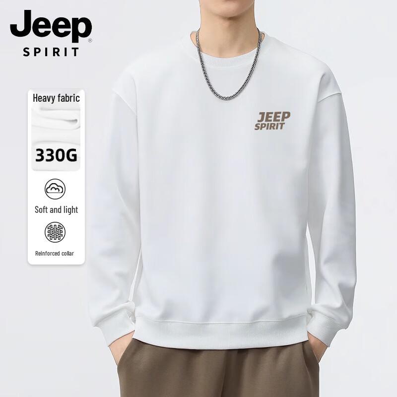 JEEP SPIRIT Men's Round Neck Long Sleeve Printed Sweatshirt