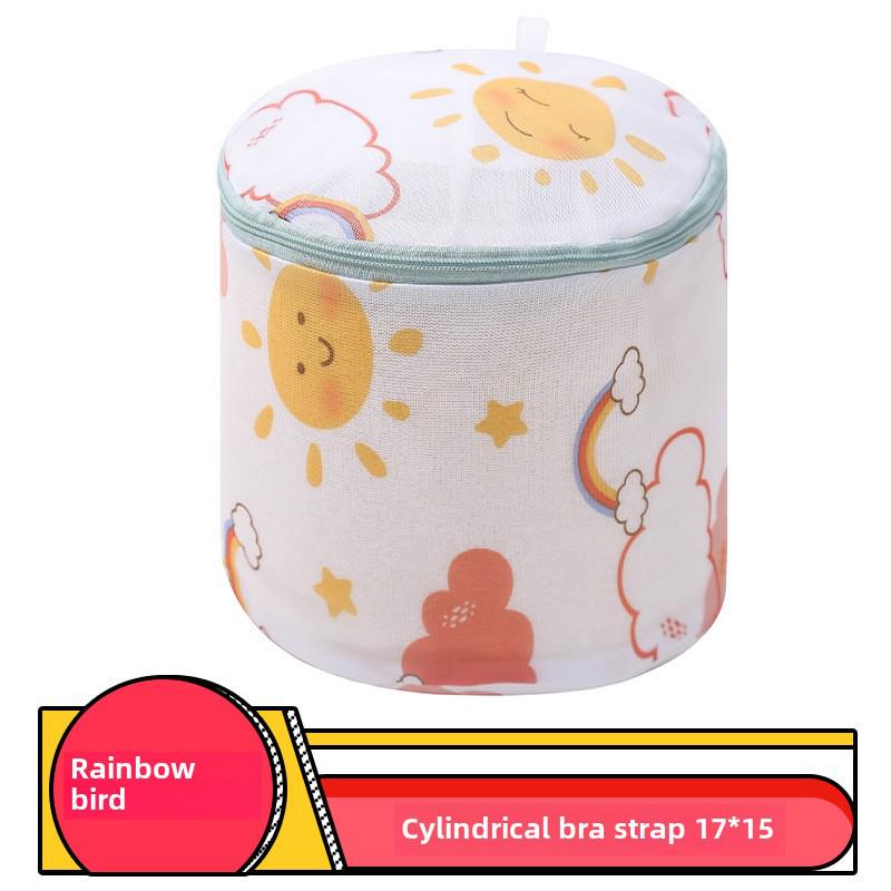 Sada sáčků na praní ze síťoviny s potiskem pro jemné prádlo – válcové sáčky na podprsenku a prádlo