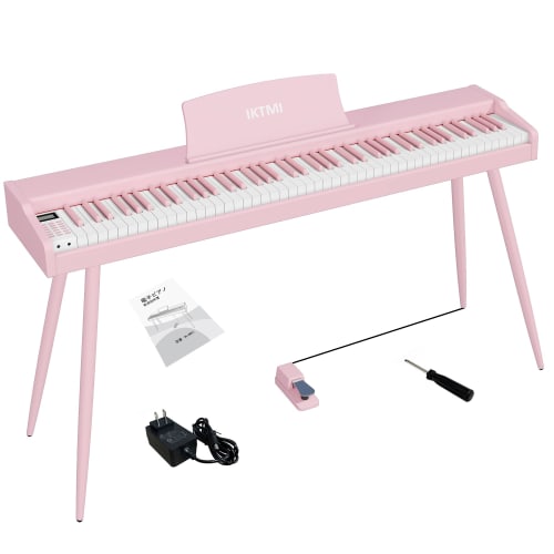 IKTMI 88-Key Wooden Digital Piano with Pedal, Integrated Stand, Upright Piano, DREAM Sound Source, MIDI Compatible, Perfect for Beginners, Kids, and A