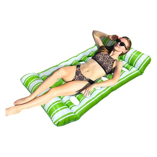 Inflatable Pool Float Mat with Hole Headrest Adults Size Foldable Floating H