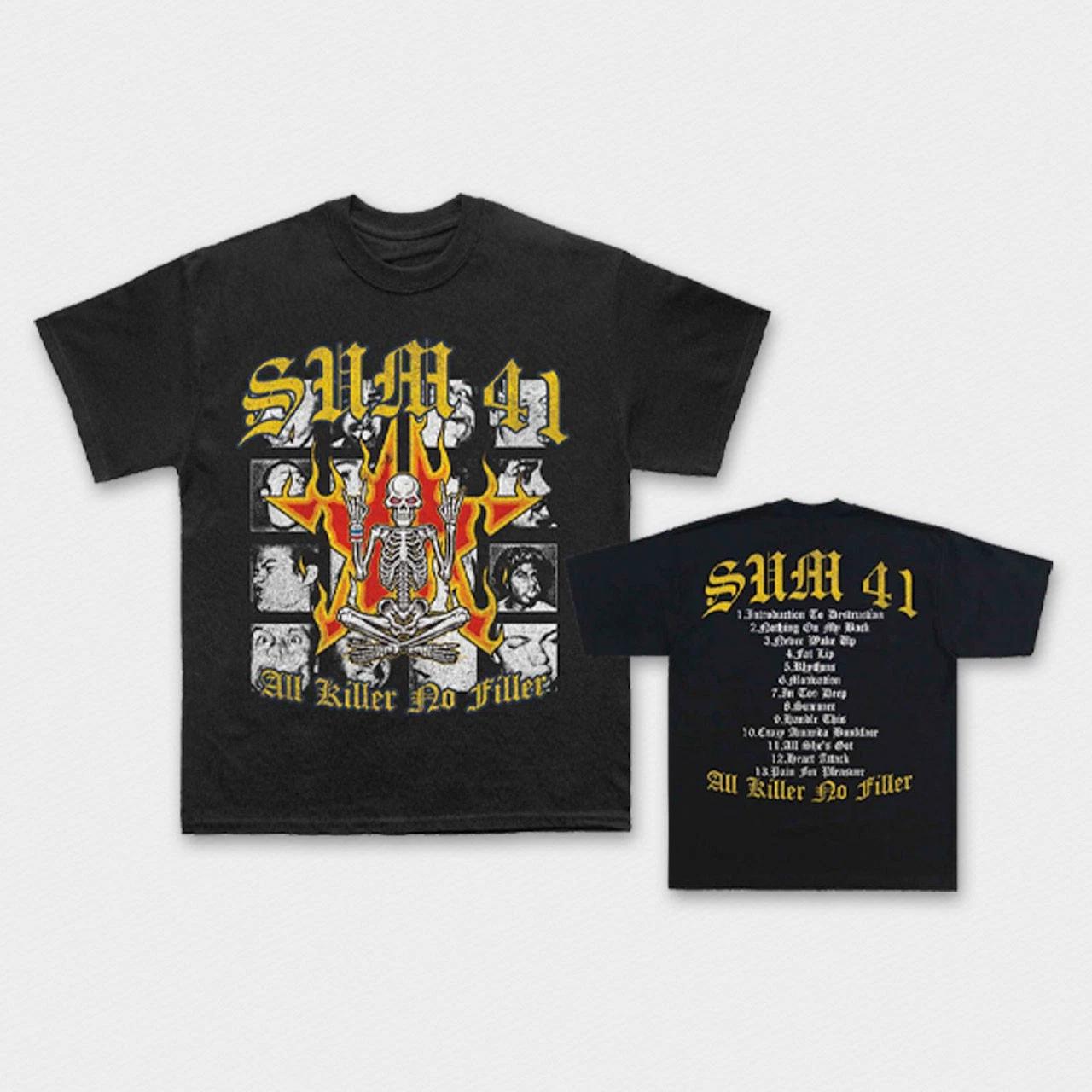 Sum 41 - All Killer No Filler Tracklist - Black Carbon t-shirt XS