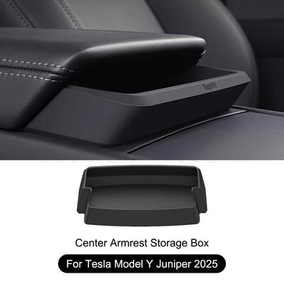 Für Tesla Model Y Juniper Mittelkonsolen-Armlehnen-Aufbewahrungsbox Model 3 Highland Brillenhalter Armlehnen-Tablett Silikon-Zubehör