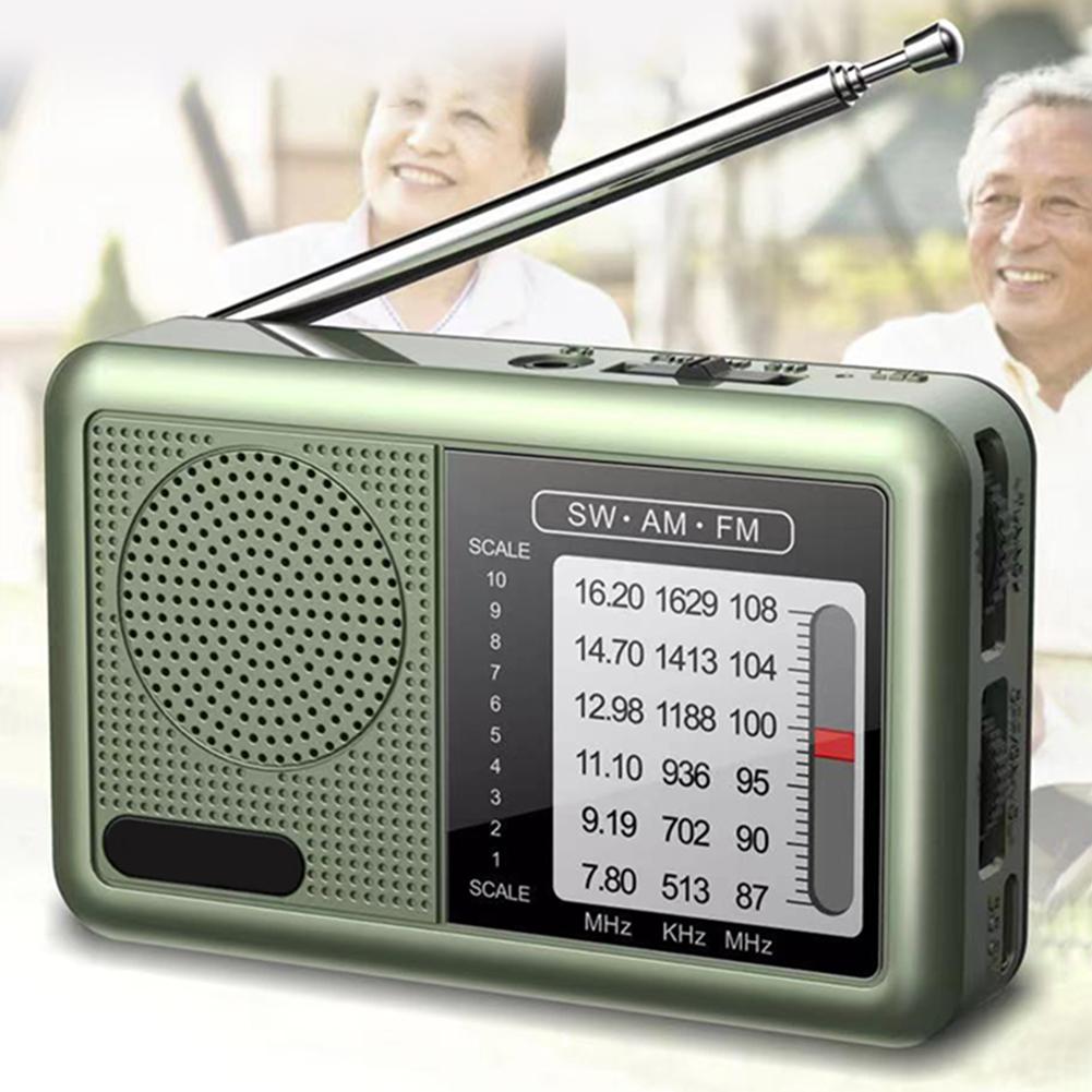 Outdoor Radio SW/AM/FM Stereo Digital Radio Battery Operated Telescopic Antenna Full Band Radio Receiver with Speaker 3.5mm Jack