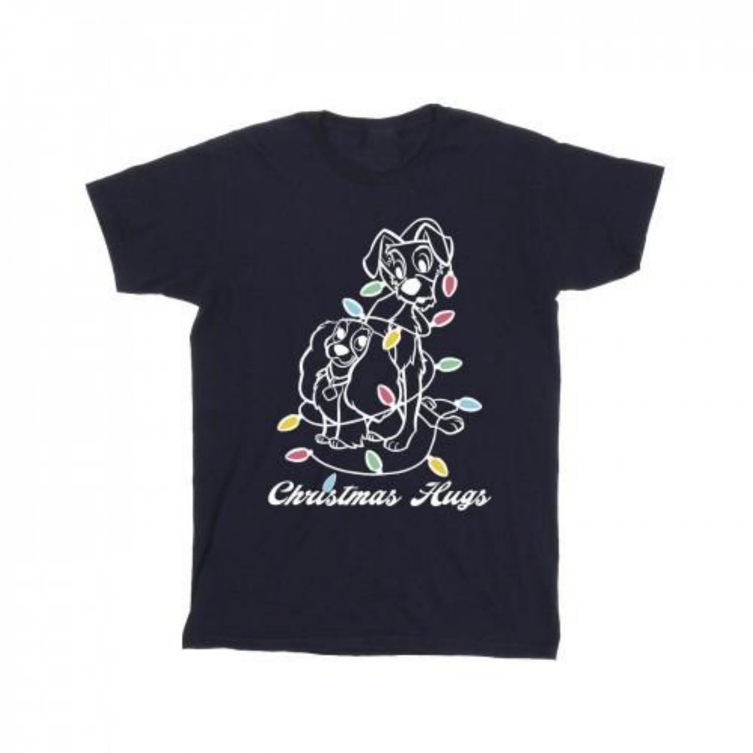 Disney Mens Lady And The Tramp Christmas Hugs T-Shirt XXXXL