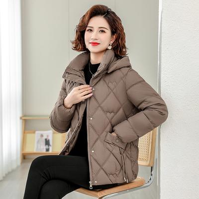 Modische Daunenjacke mit Kapuze, Vielseitige dünne Steppjacke, Kurze Steppjacke, Winterjacke, die jünger macht