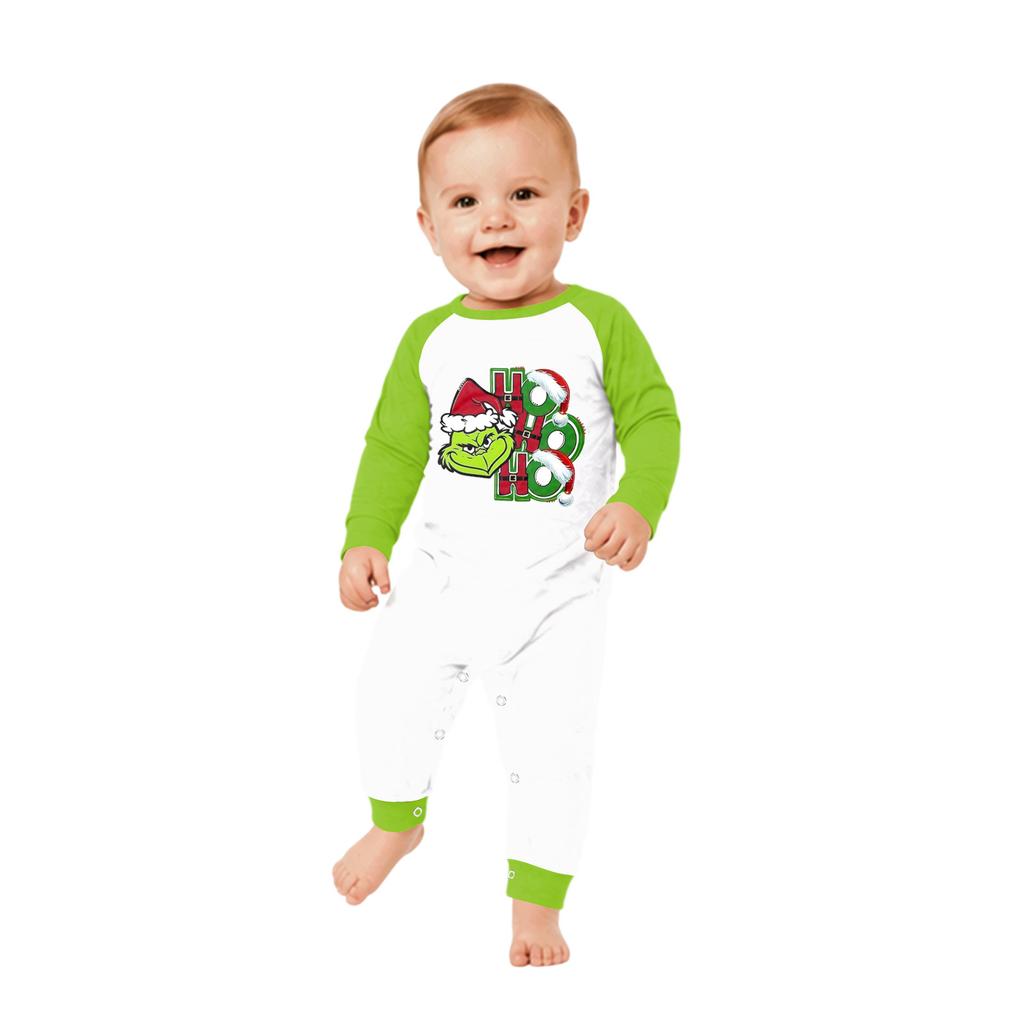 Matching Family Christmas Print Pajama Set with Long Sleeve and Pants for Holiday Loungewear