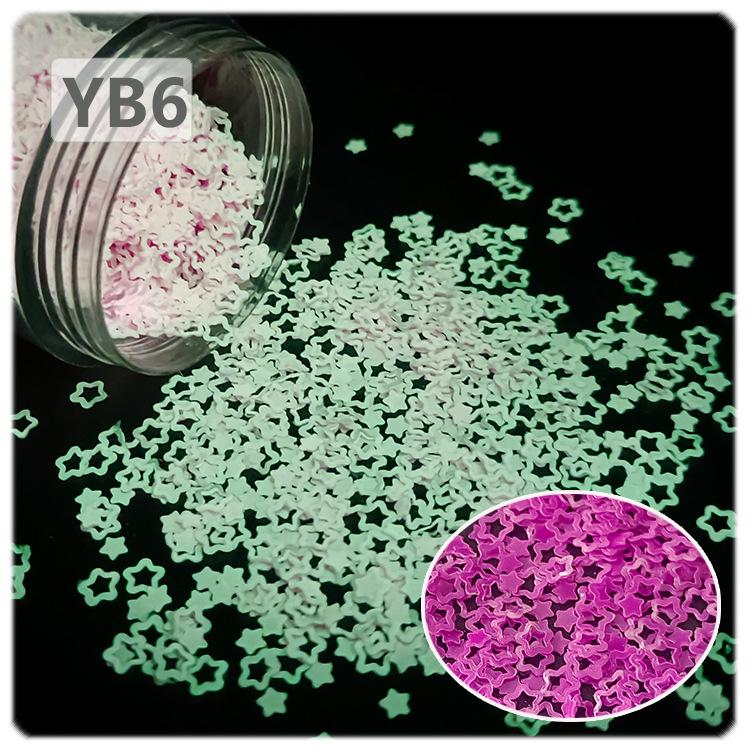 Luminous Hollow Plum Sequin Nail Art Patch: 4MM Glow, Mother-and-Child Star Design, 8 Colors, Solvent-Resistant