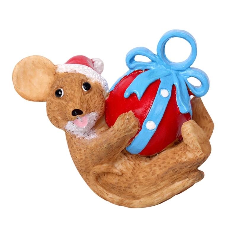 

Фигурка мыши, рождественская скульптура из смолы с уникальным дизайном для подъема на дымоход для праздничного украшения дома