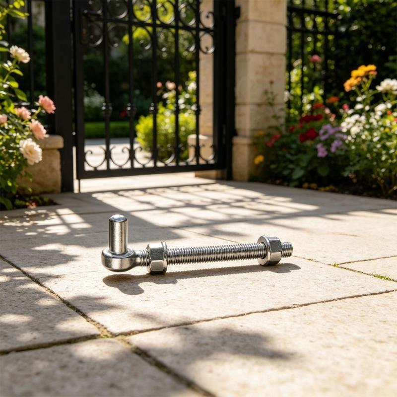 Outdoor Gate Hinge Repair Hardware, 304 Steel J-Bolt with Threaded Bolt Mount and Washers for Fence Installation Work