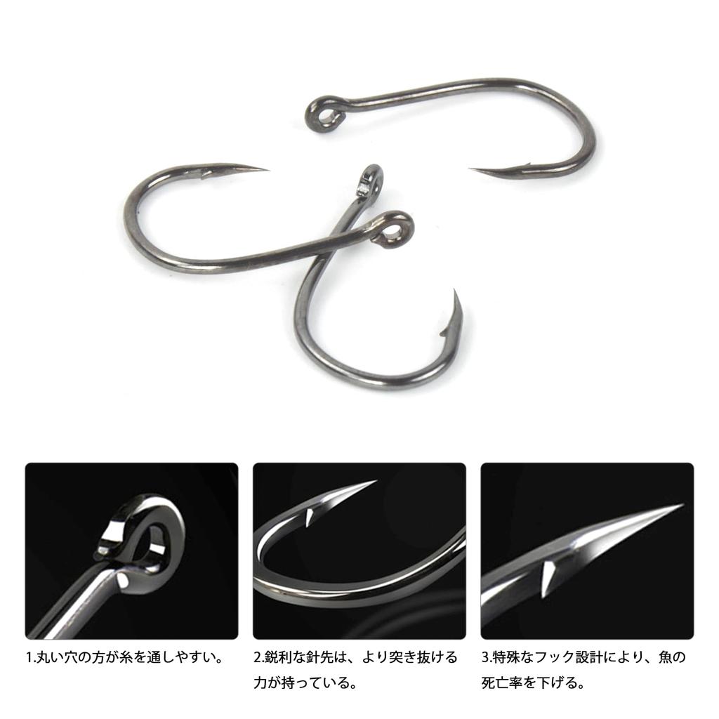 VIPMOON Fishing Hooks, 500 Pieces (#3-#12) with Barbs, High Carbon