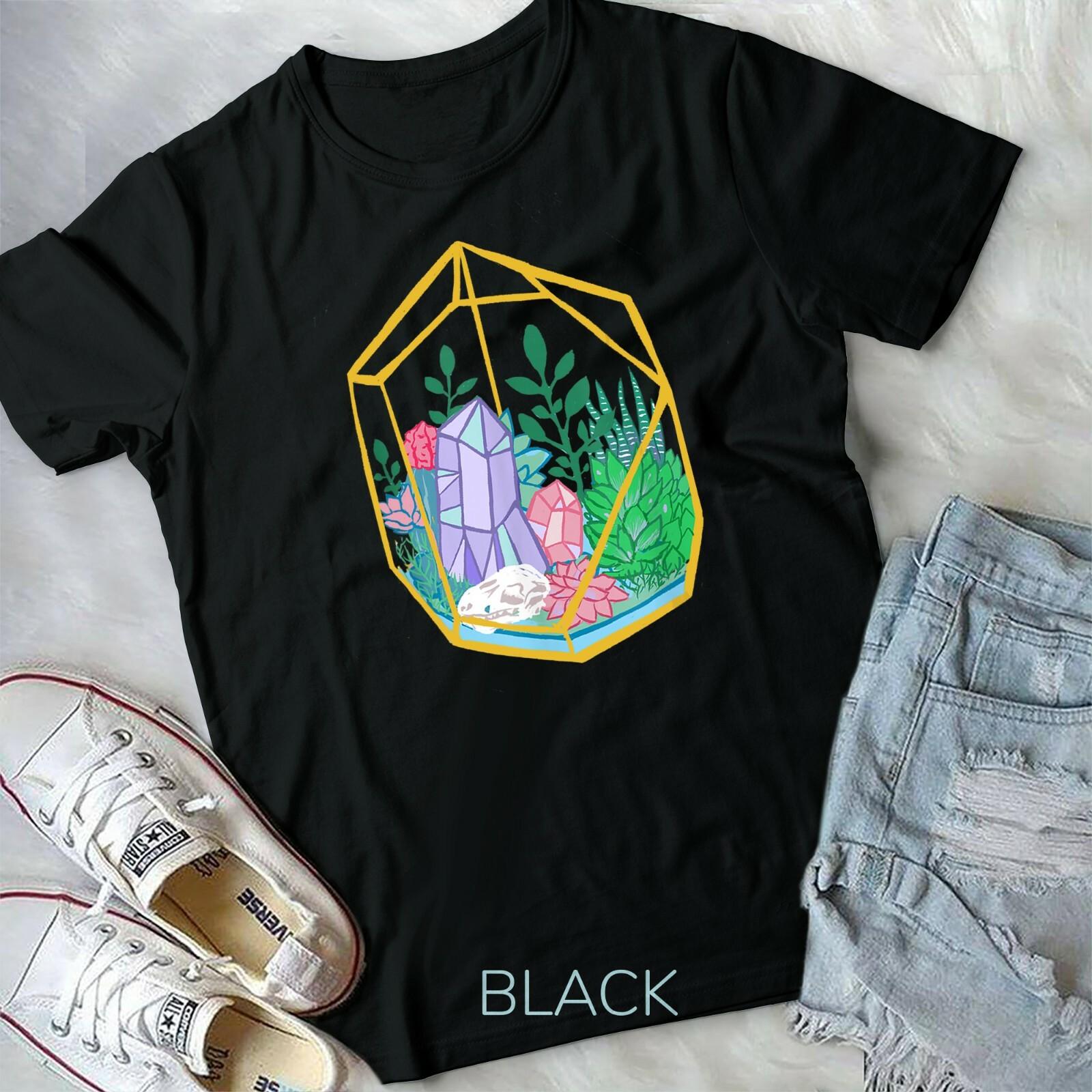 Pastel Goth Terrarium Crystals Succulents Garden Witch Unisex Form T-shirt XL