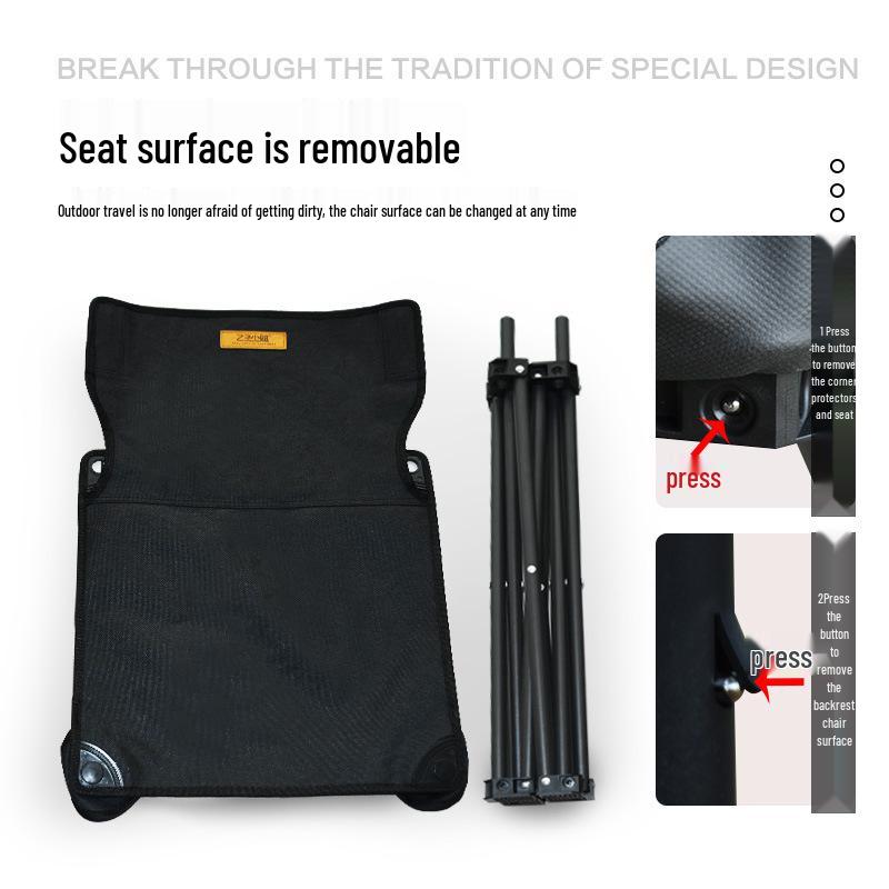 Stainless Steel Folding Outdoor Chair with Backrest for Picnic, Fishing, Sketching, and Camping