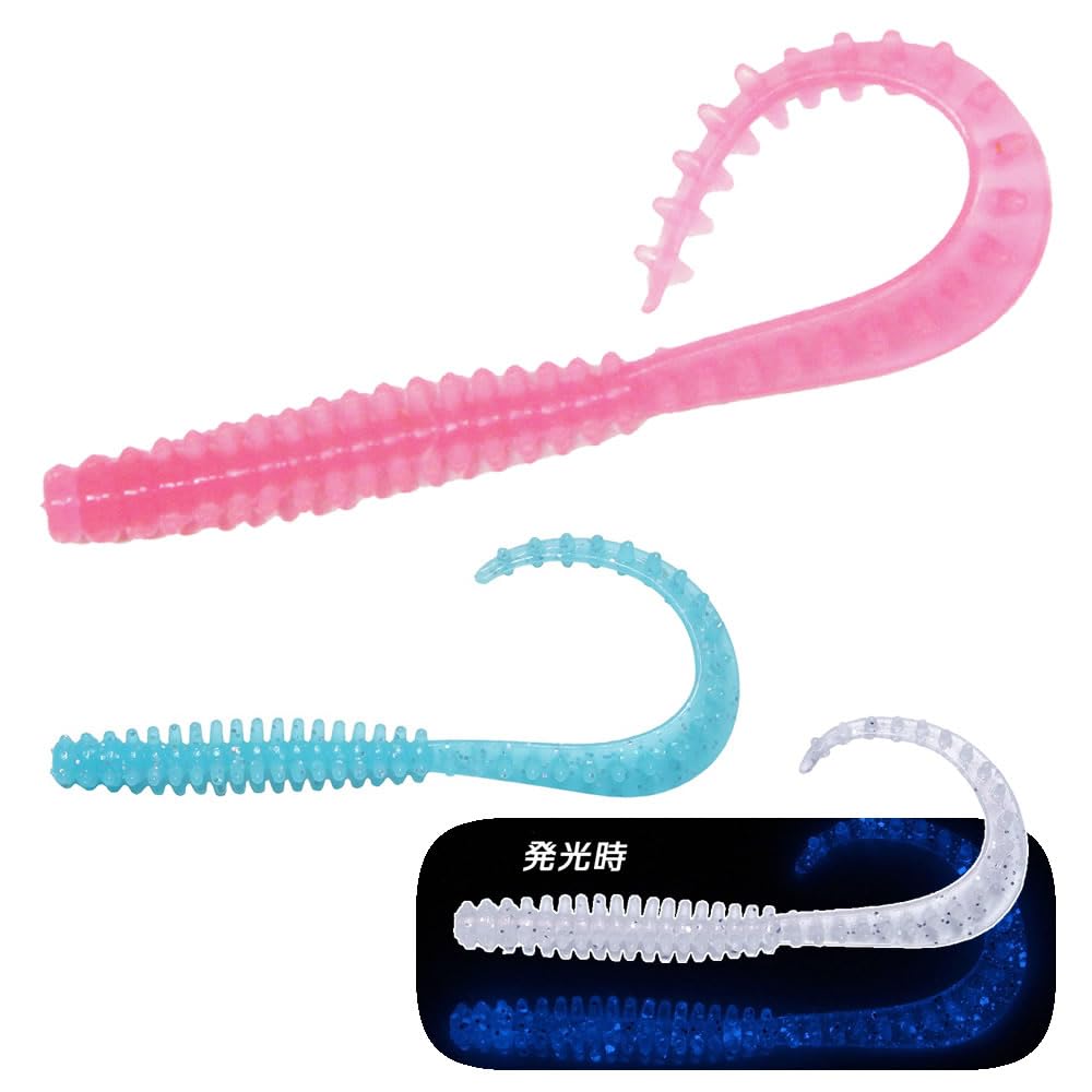 Crazy Ocean Sea Worm Curly 18 Cream Soda BL Glow 2.8inch 2.8inch