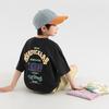 Boys' Cooling Stretch Letter Print Retro Short Sleeve T-Shirt