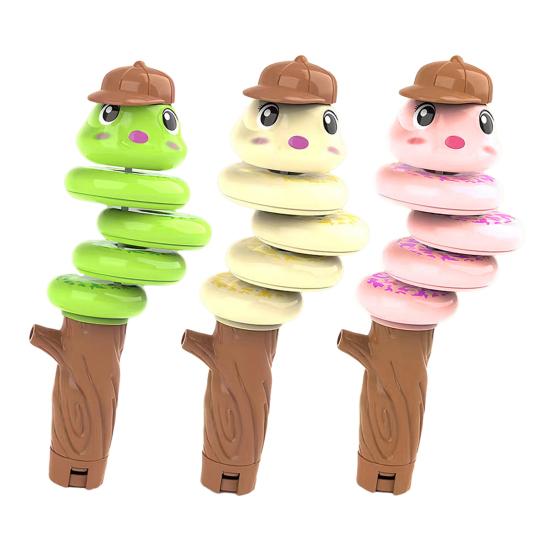 Swing Snake Whistle Toy Stress Relief Swinging Cartoon Snake Stick with Whistle Toddlers Boys Girls Interactive Educational Animal Toy