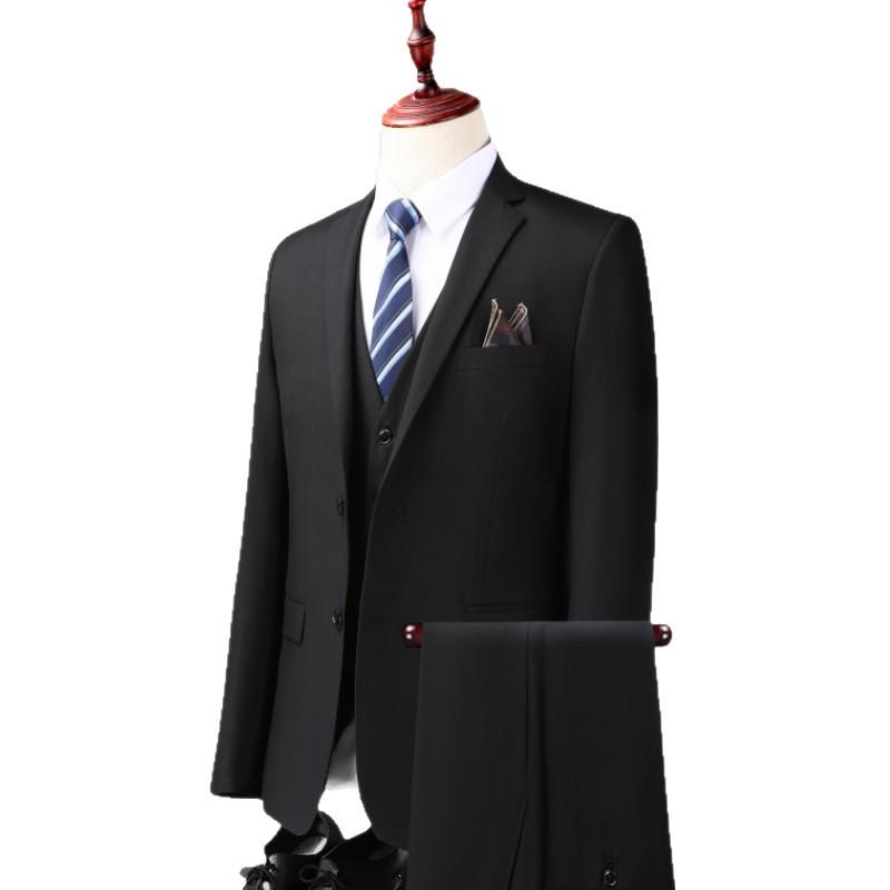 Dreiteiliger Anzug im koreanischen Stil für Herren, Slim Fit - Business-, Freizeit-, Hochzeits- oder Arbeitskleidung für Trauzeugen.
