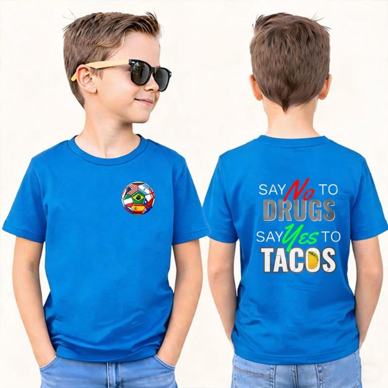 2026 Soccer Part Supplies Kids T-Shirt Houston 2026 Host City Soccer Design Polyester Short Sleeve Casual Top Sports Shirt for Boys