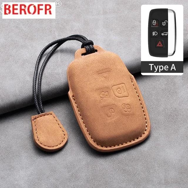 Leather Car Key Case Cover Shell Fob For Land Rover Range Rover Sport Discovery 3 4 Elander 2 Evoque For Jaguar XF XJ XE XJL XF