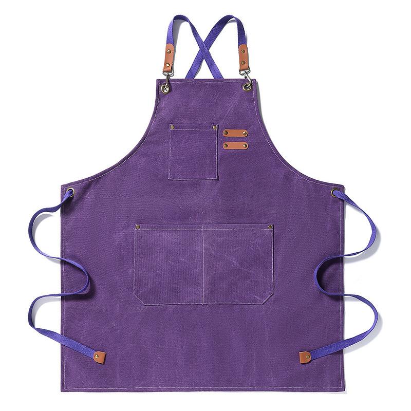 Oil Resistant Canvas Apron All Cotton Household Milk Tea Coffee Shop Kitchen Gardening Work Denim Apron Printing