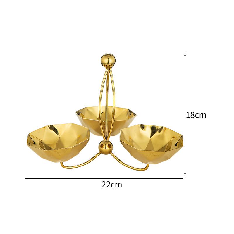 Stainless Steel Snack Platter 3-layer Fruit Plate Snack Bowl Dessert Plate Candy Bowl Pastry Plates Dried Fruit Platter Dish