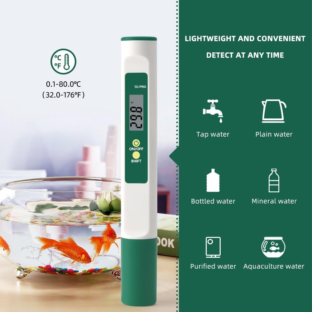 3 In 1 Temp EC Meter Digital Water Quality Purity Tester Portable Test Pen