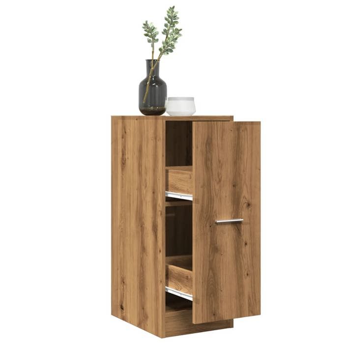 VidaXL Armoire d'apothicaire chêne artisanal bois d'ingénierie, coffre d'apothicaire, meuble d'apothicaire, coffre à tiroirs 855159