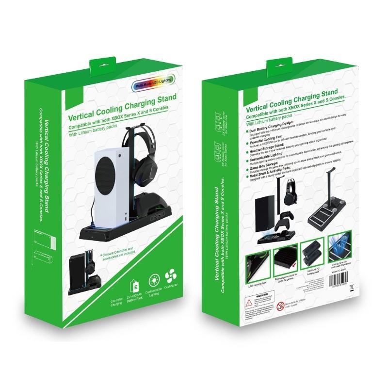 Cooling Fan for Game Machine Cooling Stand with LED Indicator,2 Controller Charging Stand Dock