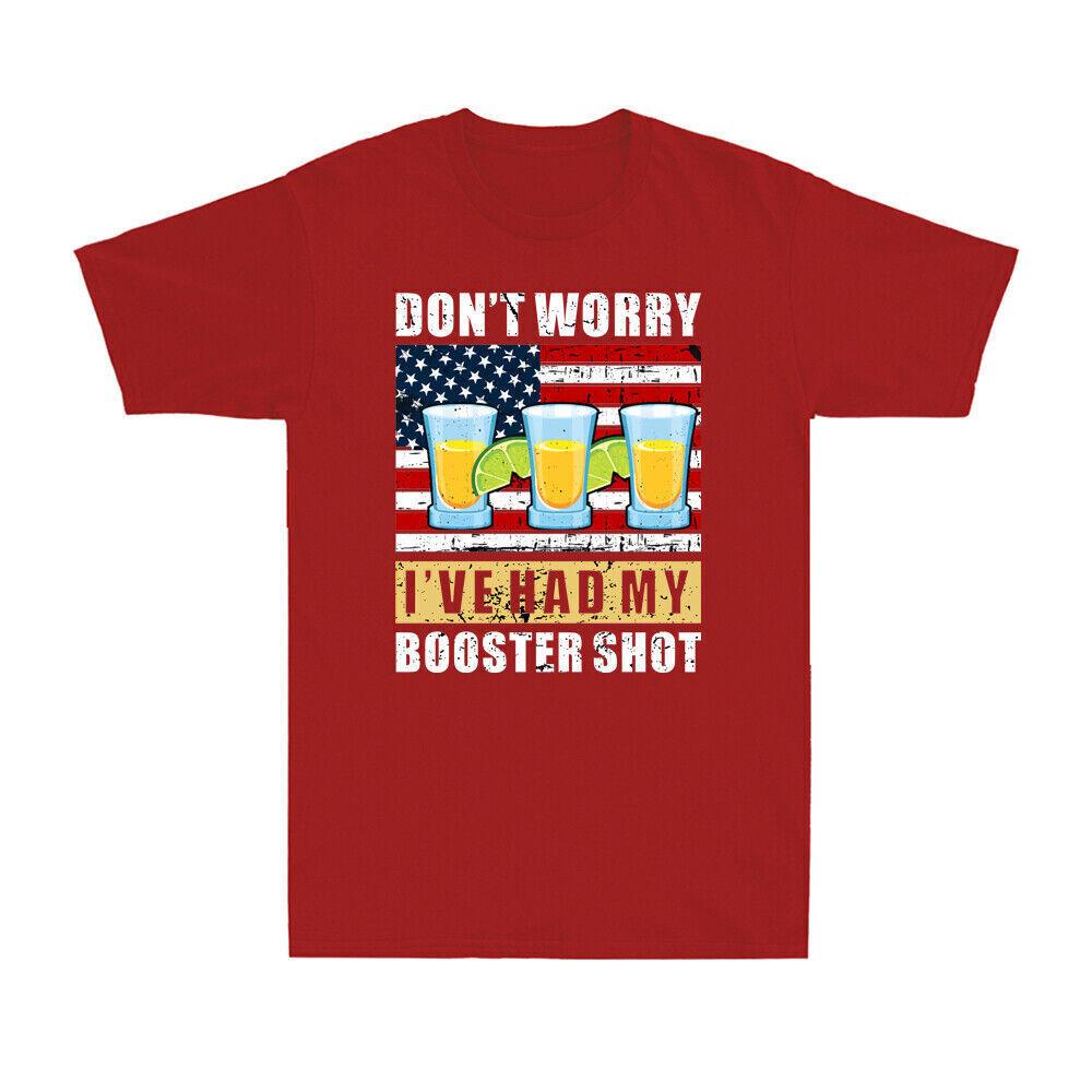 Don t Worry I ve Had My Booster Shot Funny Vaccine Joke US Flag Men s T-Shirt S разноцветный