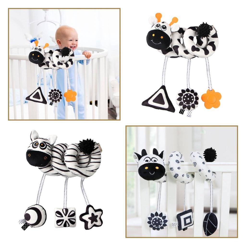 Black And White Animal Visual Stimulation Early Education Crib Toy