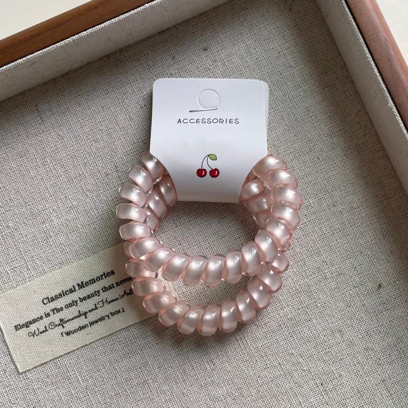 Korean Pearlescent Jelly Color Phone Ring Hair Tie - Versatile High Elastic Seamless Hair Accessory for Girls