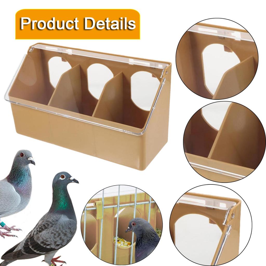 Pigeon Feeder Bird Food Feeding Hanging Box for Parrot Duck Poultry Cockatiel Budgie Bird Food Dispenser Supplies