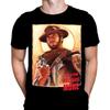 Wild Star Hearts for a Few Dollars More Mens T-Shirt Spaghetti Western Print, Black Cotton T-Shirt, Movie Poster Tee