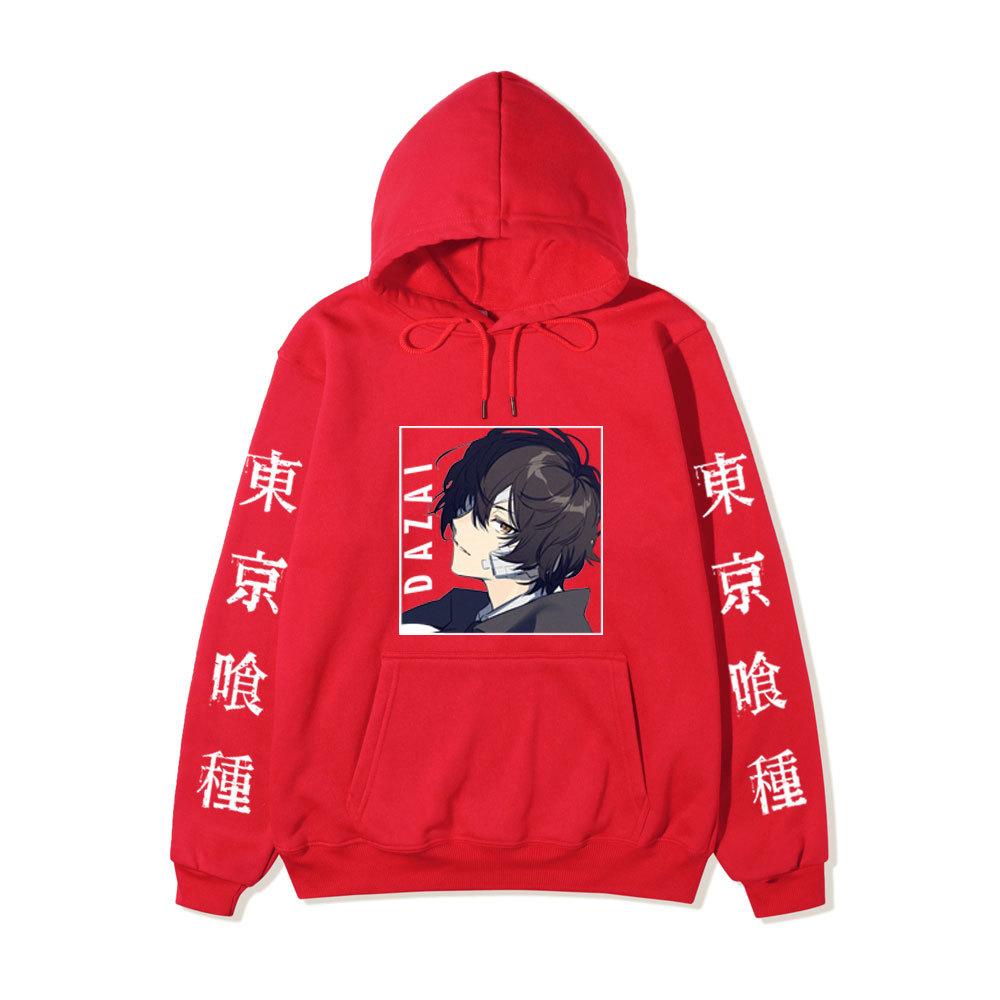 Bungo Stray Dogs Dazai Osamu Unisex Fleece Hoodie Autumn Winter Anime Character Tokyo Kanji Print Long Sleeve Pullover Sweatshirt