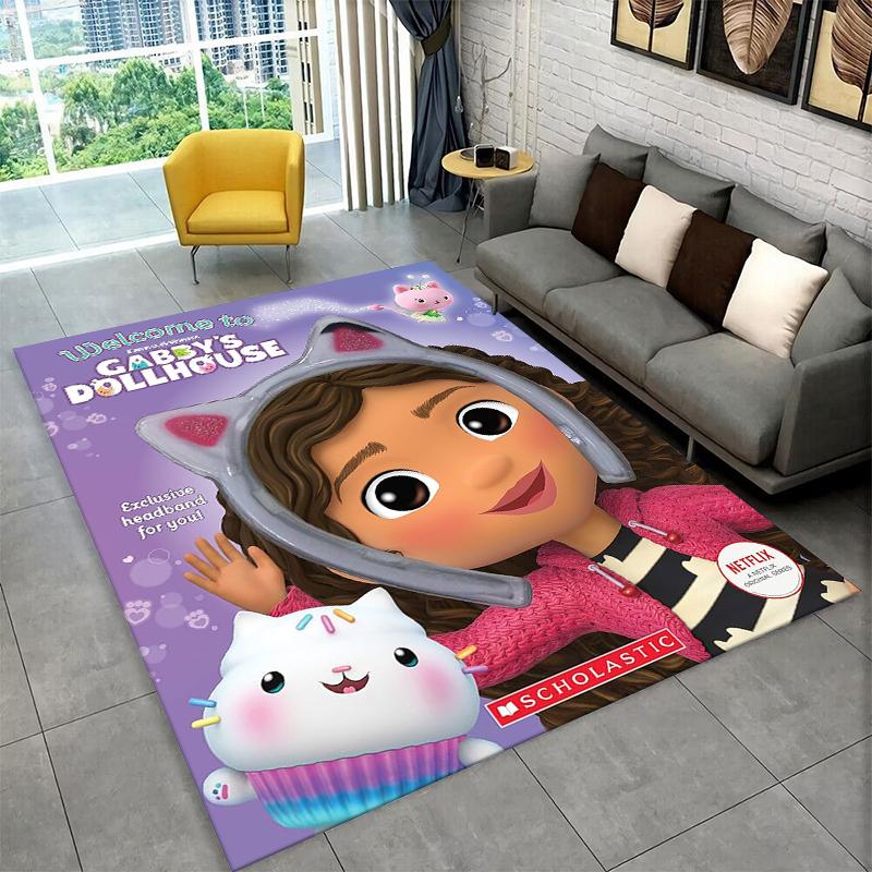 

Cartoon Gabby Dollhouse Girl Carpet Rug for Playroom Bedroom Living Room Sofa Home Decor,kid Area Rug Non-slip Floor Mat Gift 40x60cm