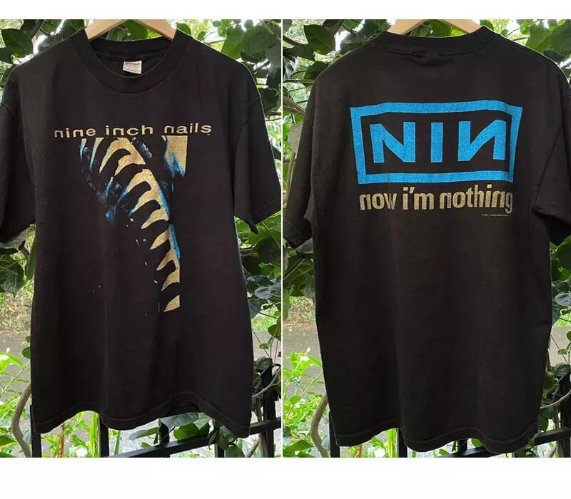 

Nine Inch Nails 1994 Футболка с принтом группы Now I Am Nothing Полный размер S-5XL Унисекс Футболка XL